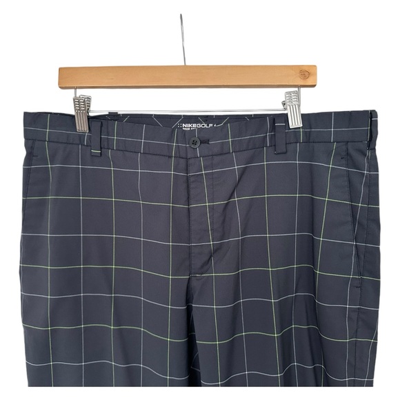 Nike Golf Tour Performance Pants Dri-Fit Windowpane Check Navy Size 36x32 Large - Picture 2 of 10